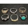 Image 1 : Stunning Sterling Silver Rings Ft. Turquoise Stone & More  - Total Weight: 17.9 Grams