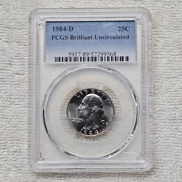 1984-D Washington Quarter Encapsulated In A PCGS Professional Coin Grading Holder