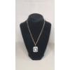 Image 1 : Vintage Art Deco Style 16" Necklace With Beautiful Blue Stone Pendant