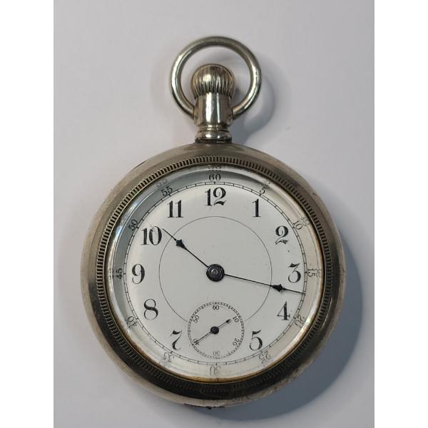Eagle Size 18 Silverode Railroad 7 Jewels Leverset Openface Pocketwatch - Non-Working Condition