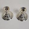 Image 1 : Pair Of Vintage W.M. Rogers 4" Weighted Sterling Silver Low Candlesticks (394.3g each)