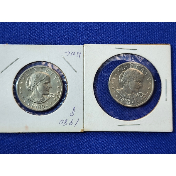 Two Susan B. Anthony $1 Coins 1980 & 1979