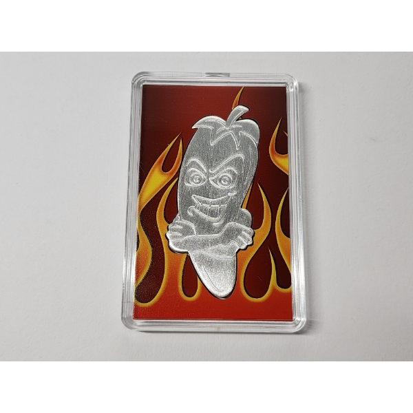 RARE 630 Mintage "Spicy Silver Sizzlin Sam" 1 Troy Ounce 999 Silver Art Bar