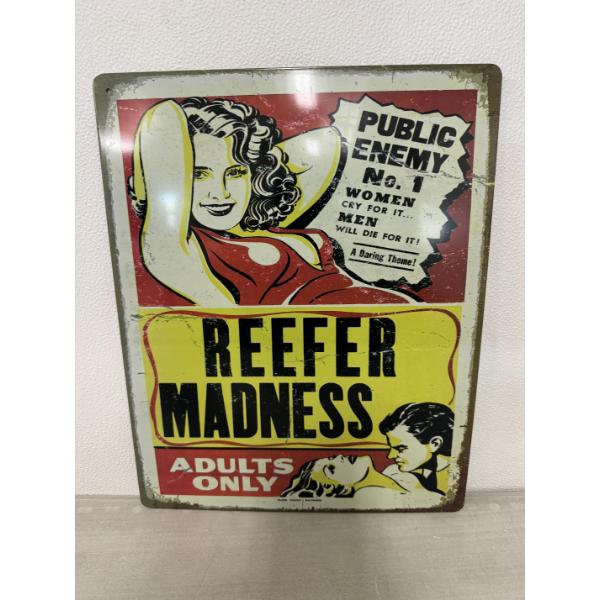 Reefer Madness Adults Only Metal Advertising Sign - 15" X 12" - Mint Condition