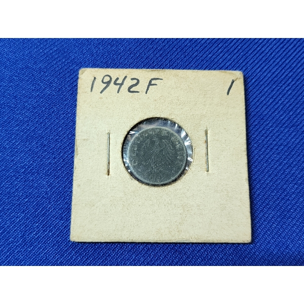 1942 F German 1 Reichspfenning Coin