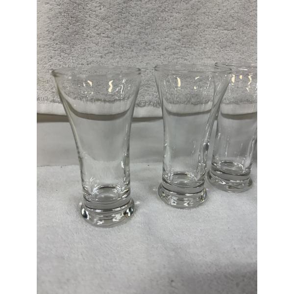 Shot Glasses - 4 with Flared Top - 6 Tube Shot Glasses