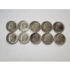 Image 1 : Lot of 10 Assorted Years Roosevelt Dimes - 90% U.S. Silver Coins - FV: $1.00
