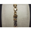 Image 2 : 14K Two-Tone Gold Byzantine Link Design Bracelet 7.5" Total Weight: 5.0g
