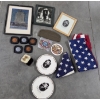 Image 1 : Unique Vintage Collectables Group Including 2 3'x5' Flags, Coin Coasters, 8'' Plates And More!