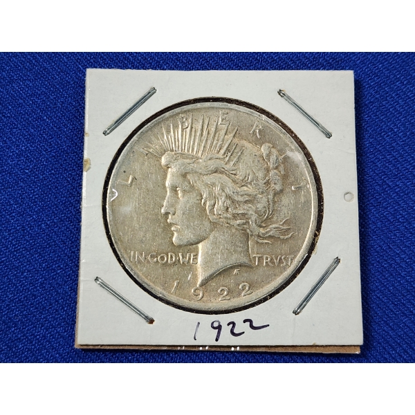1922 90% Silver Peace Dollar