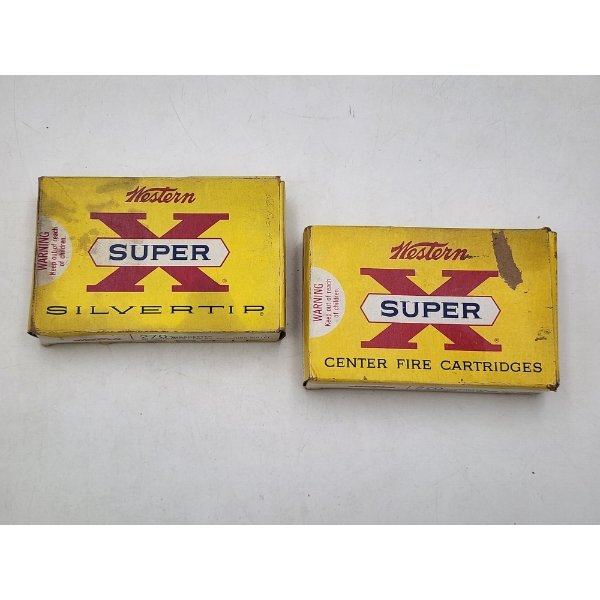 2 Partial Boxes of Vintage Winchester Super-X .270 Winchester Casings – SilverTip & Soft Point