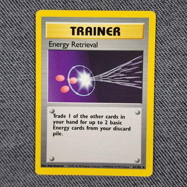 Energy Retrieval 81/102 Uncommon Trainer Vintage Base Set Pokemon Trading Card - Near Mint