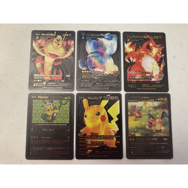 6 - 1995 - 1999 Pokemon Black Gold Foil Special Edition Trading Cards - All Mint Condition