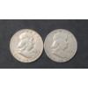 Image 1 : United States 1951 & 1952 Franklin 90% Silver Half Dollars