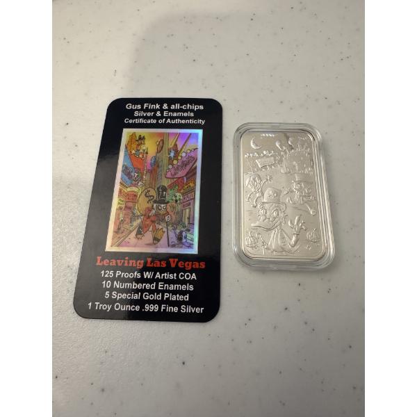 Rare Leaving Las Vegas Scrooge McDuck 110/125 Silver .999 One Ounce Proof 