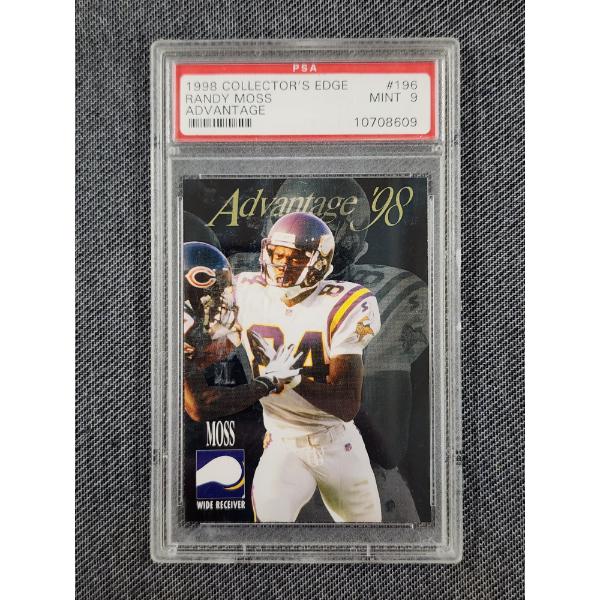 PSA Mint 9 Graded 1998 Collector's Edge #196 Randy Moss Football Trading Card