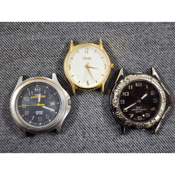 Three Different Wrist Watch Faces Including Timex!