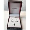 Image 1 : Ashcroft & Oak Sterling Silver Necklace and Earring Set with Emerald Colored Stones