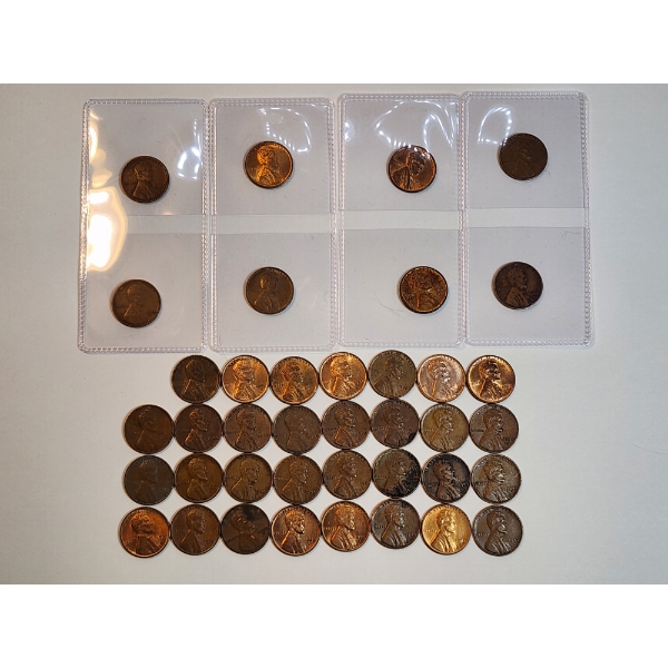 x39 Assorted Years Lincoln Wheat Pennies $0.39