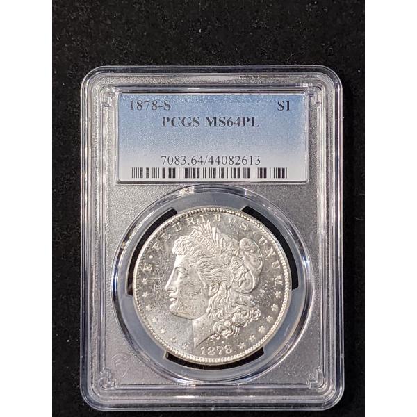 1878-S PCGS MS64PL 90% Silver Morgan Dollar 