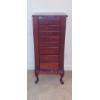 Image 1 : Tall Cherry Wood Ladies Jewelry Box With Many Shelves, Both side Necklace Doors & Folding Mirror Top