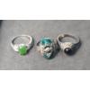 Image 5 : (3) Beautiful Sterling Silver Rings With Assorted Stones/Settings - Total Weight: 16.5g