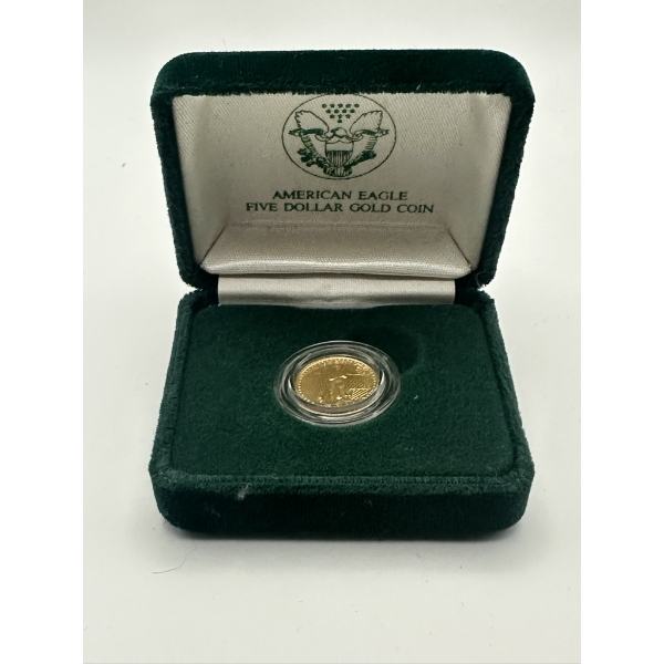 1989 $5 Gold Eagle - 1/10oz of Fine Gold w/ Box