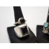 Image 3 : Three Sterling Silver Rings with Onyx and Assorted Gemstones - Various Sizes - TW: 22.8g