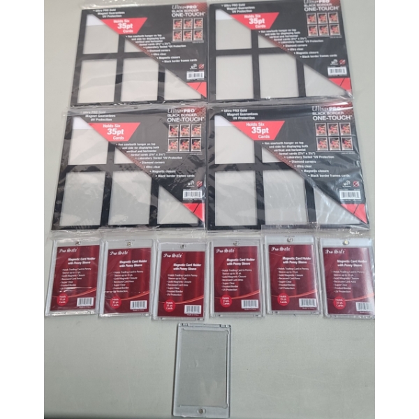 New Ultra PRO 35pt 6-Card Black Border UV ONE-Touch Magnetic Holders & ProSafe Magnetic Card Holders