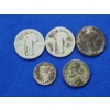 Image 1 : 3) 90% Silver Walking Liberty Quarters, 1) 90% Silver 1944 Dime, 1) 35% Silver 1944 Wartime Nickel