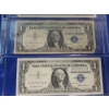Image 3 : Lot of 4 U.S. 1957 & 1957-B Blue Seal $1 Silver Certificates