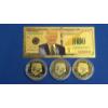 Image 1 : 2020 24K Gold Layered Commemorative Donald Trump Coins & 24K Gold Layered $1,000 Commemorative Note