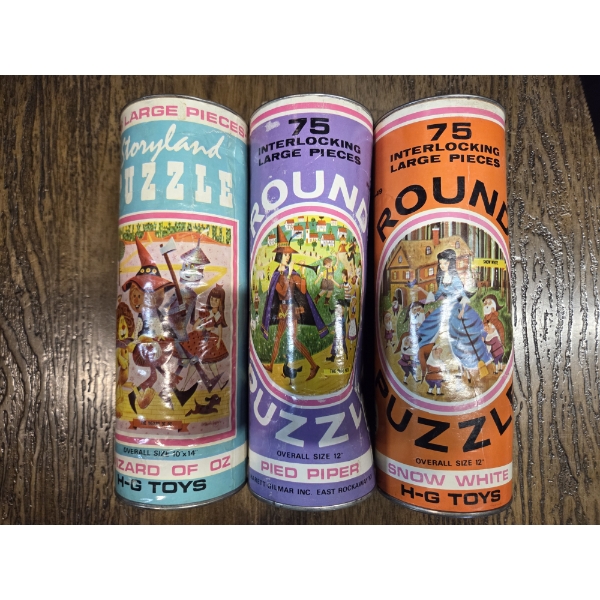 Three Vintage Storyland Tube Puzzles In Good condition