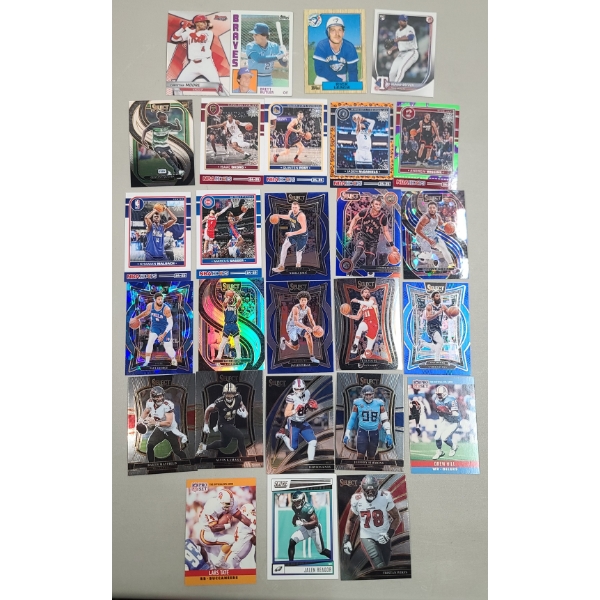 Assorted Baseball, Basketball & Football Cards Inlcuding Kyrie Irving, Baker Mayfield & More!