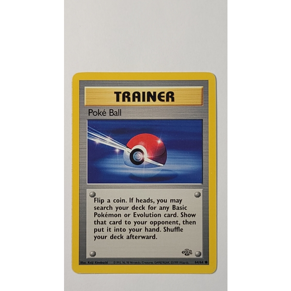 1999 Poké Ball Trainer Card #64/64 From The Jungle Set - Near Mint