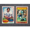 Image 1 : Two 1976 Topps O.J. Simpson Football Trading Cards
