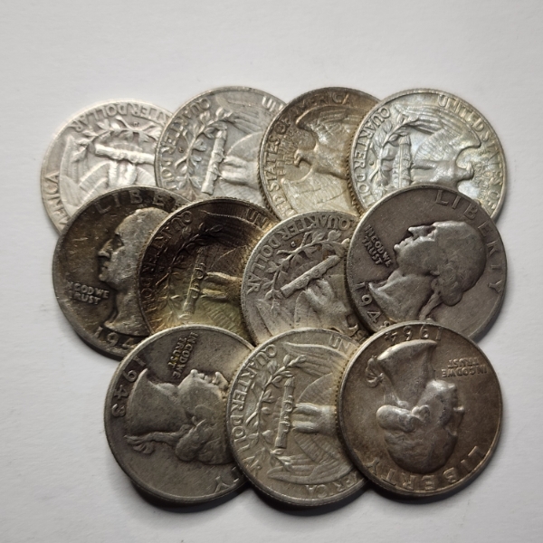 $2.75 Face Value in Assorted 90% Silver United States Quarters