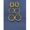 Image 1 : 14K Gold Earrings, 3 Pairs of Hoop, Total Weight 5.0g