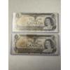 Image 1 : 2 - 1973 One Dollar Canada Bills Featuring Queen Elizabeth In Protective Holders - Mint Condition