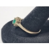 Image 2 : 14K Yellow Gold Ring with Emerald Gemstone - Size 10.5 - TW: 2.6g
