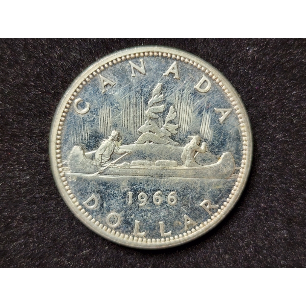 1966 Canadian Silver Dollar - ASW: 0.6 OZ - 80% Silver