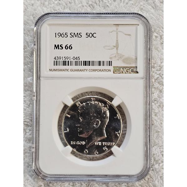 NGC MS 66 1965 Special Mint Set (SMS) Kennedy Half Dollar