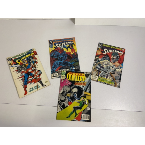 4 Assorted Comic Books - (3) Superman & Green Lantern - DC Comics - Reign of the Supermen! 