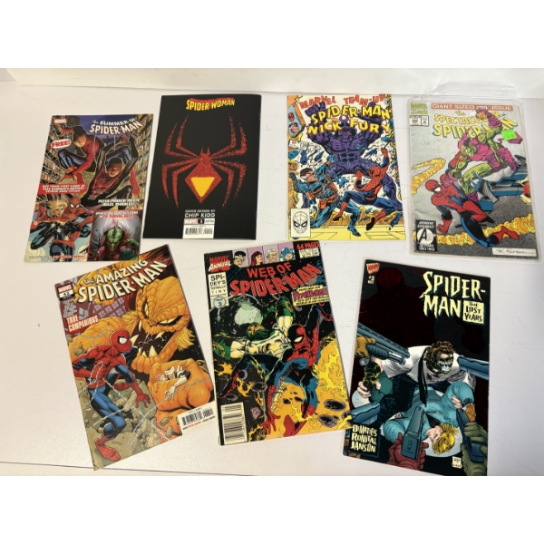 Spider-Man Comics - Set of 7 Comics - Marvel - Includes Cover Design by Chip Kidd