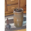 Image 1 : Antique Stoneware Pottery 6 Gallon Butter Churn With Dasher & Primitive Hand Fashioned Wood Mallot