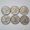 Image 4 : Six Assorted Years United States 90% Silver Franklin Half Dollars - FV: $3.00
