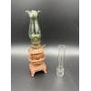 Image 1 : Vintage Ceramic Pot Belly Stove Miniature Oil Lamp with interchangeable globes - ~10 inches tall