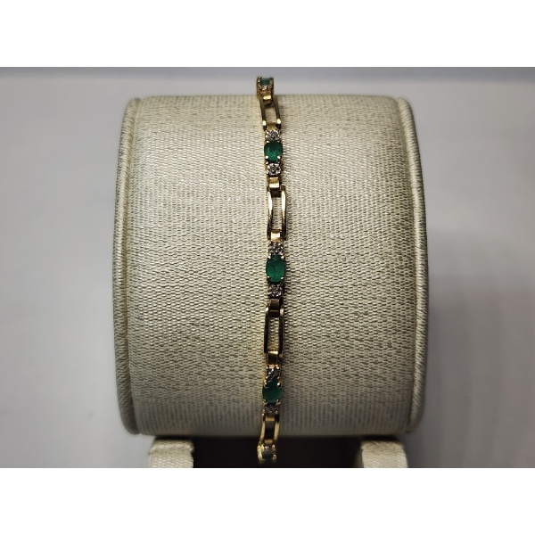Vintage-Style 14K Yellow Gold Adjustable Emerald Link 9" Bracelet - TW: 6.3g