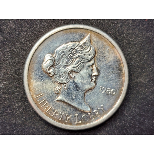 1980 Liberty Lobby One Ounce .999 Fine Silver Eagle Round