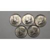 Image 1 : (5) Assorted Years United States 40% Silver Kennedy Half Dollars - Face Value: $2.50
